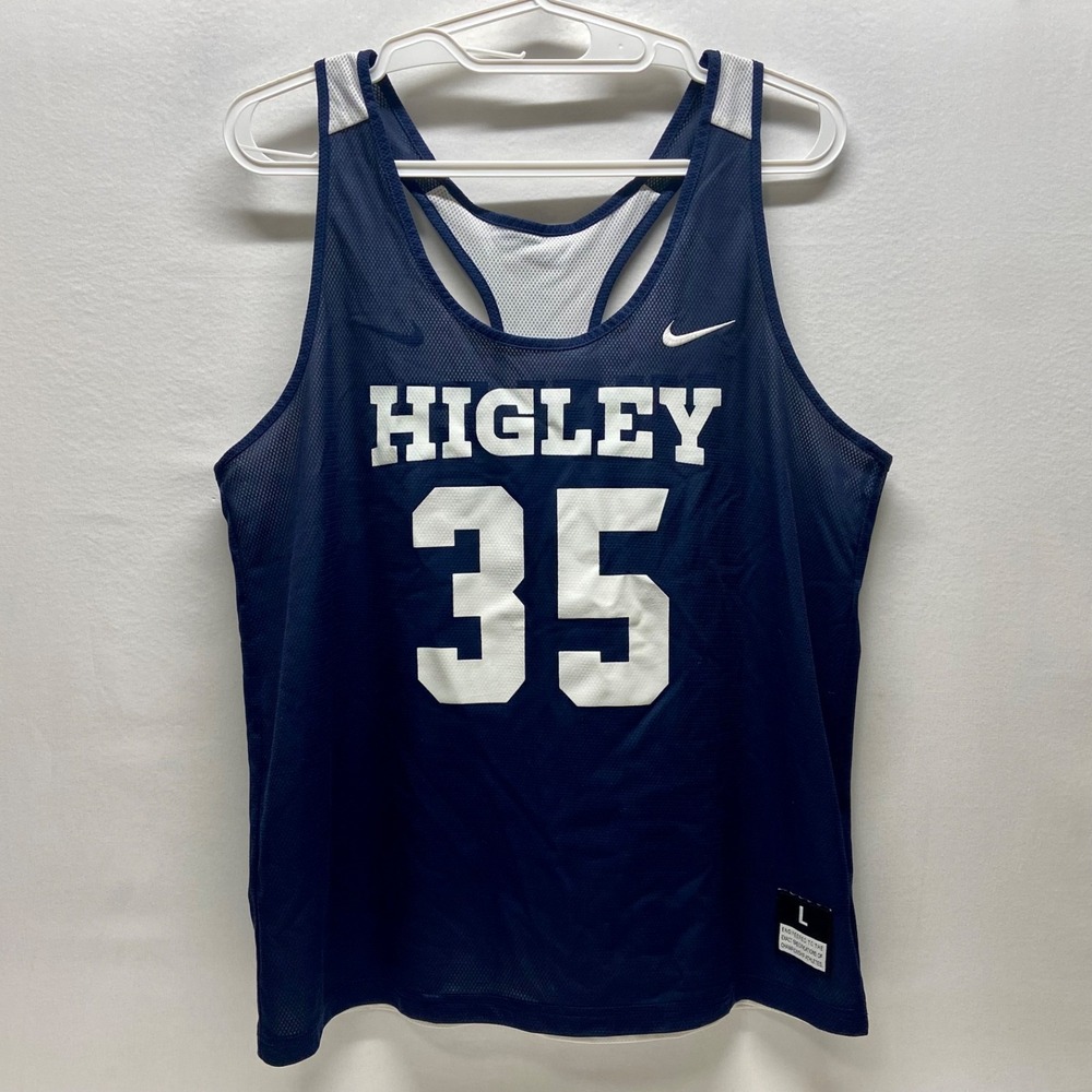Higley High School Reversible Lacrosse Pinnie Size Large Nike #35 Navy White GUC